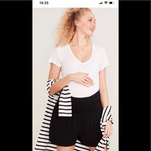 Hatch the easy smocked maternity shorts